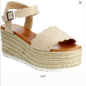 Espadrille Platform Wedge Flatform Open Toe Sandal